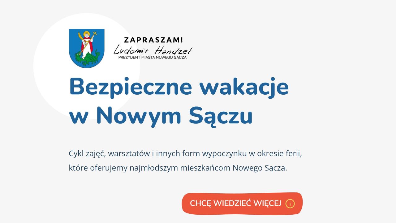Bezpieczne Wakacje w Nowym Sączu - zapoznaj się z ofertą
